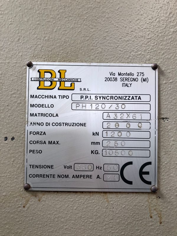 PRESSA PIEGATRICE IDRAULICA "BL" USATA