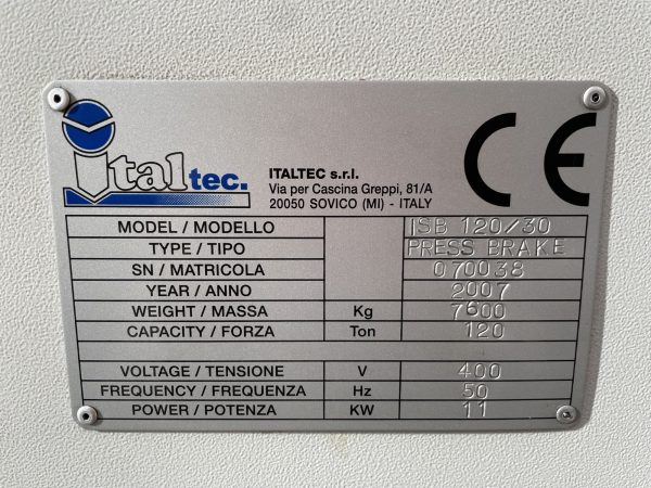 PRESSA PIEGATRICE "ITALTEC" MOD. ISB USATA