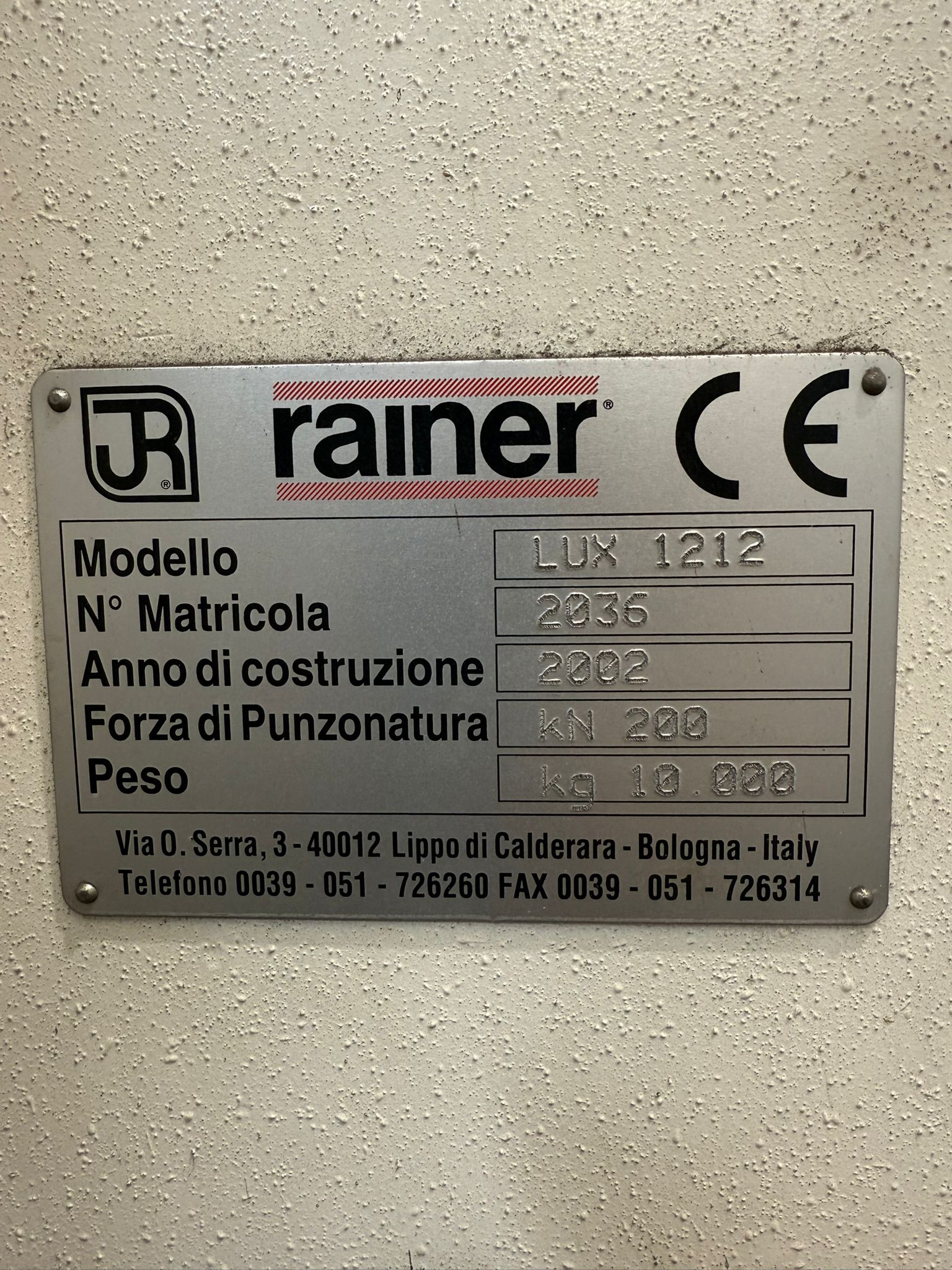 PUNZONATRICE "RAINER" USATA 5 PUNZONATRICE RAINER